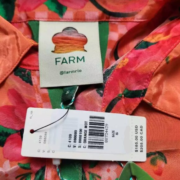 Brand New Farm Rio Fruit Garden Long-Sleeve Buttondown Shirt - Picture 9 of 16